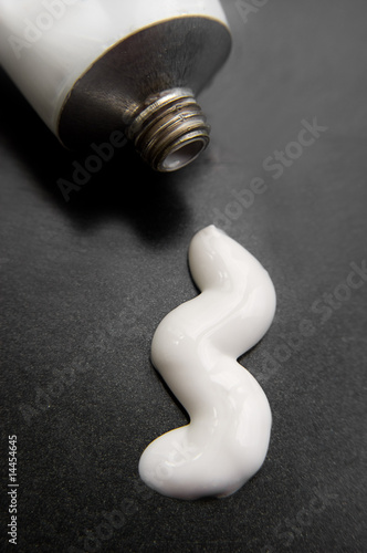 White tube with toothpaste