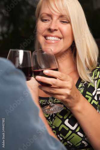 Blonde Socializing with Win...