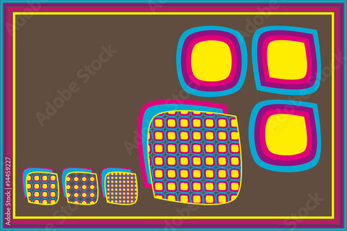 retro squares shapes with pattern fillings