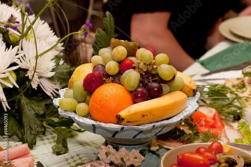 table setting with fruits