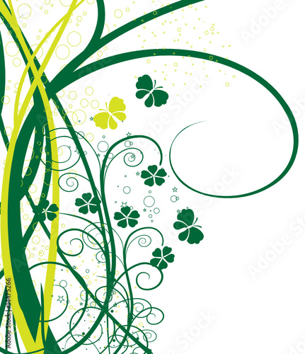 floral vert ecolo papillons