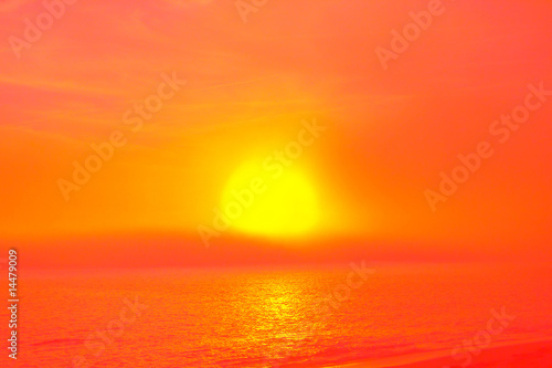 coucher de soleil sur l'océan