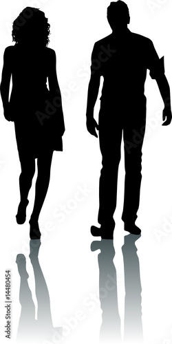 silhouette fashion girls and boy