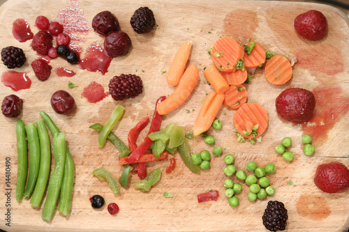Fruits and vegetables plate.