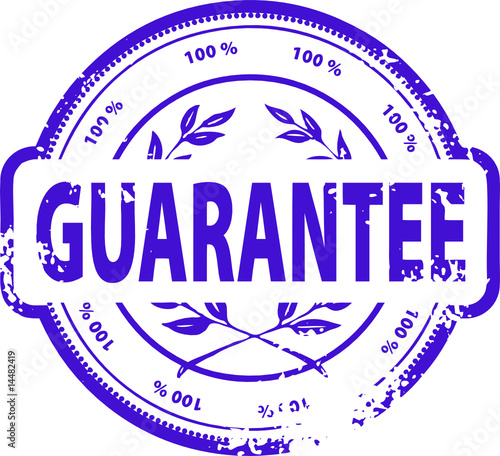 Illustration of a grunge rubber ink stamp: GUARANTEE