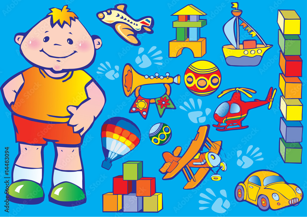 Fototapeta premium Nice boy elements vector set