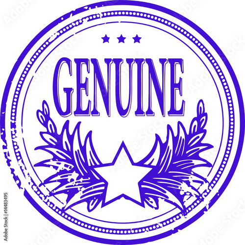 Illustration of a grunge rubber ink stamp: GENUINE