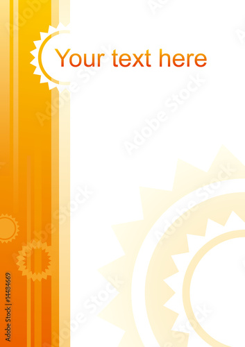 Abstract yellow background with sun-shaped elements