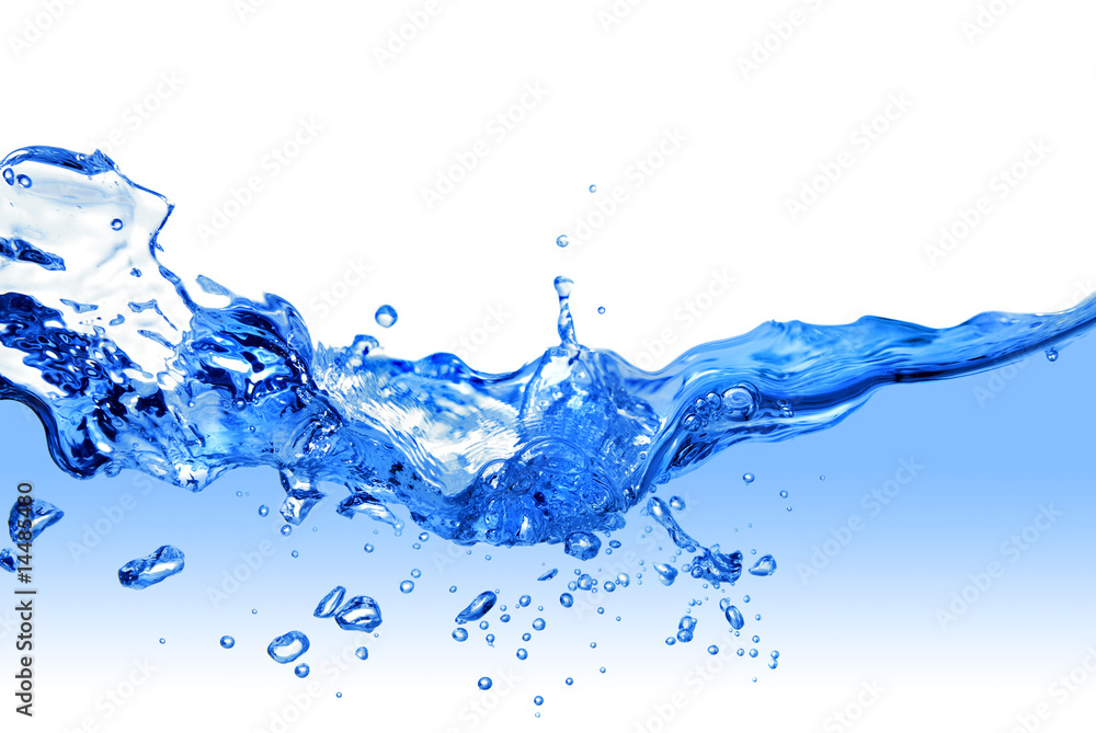 water splash with bubbles isolated on white water splash with bubbles isolated on white