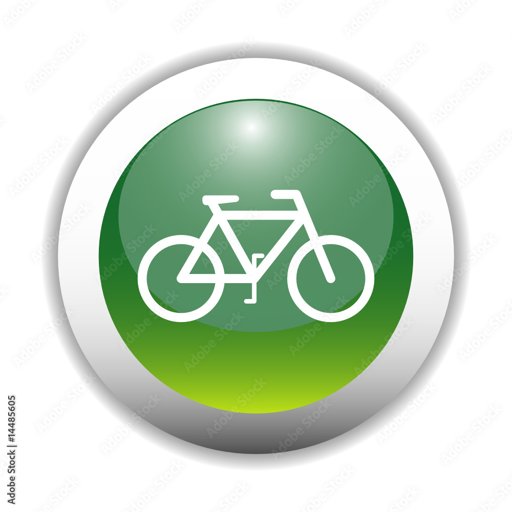 Glossy Bicycle Sign Button Glossy Bicycle Sign Button