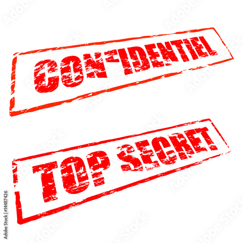 Confidential and top secret stamp photo