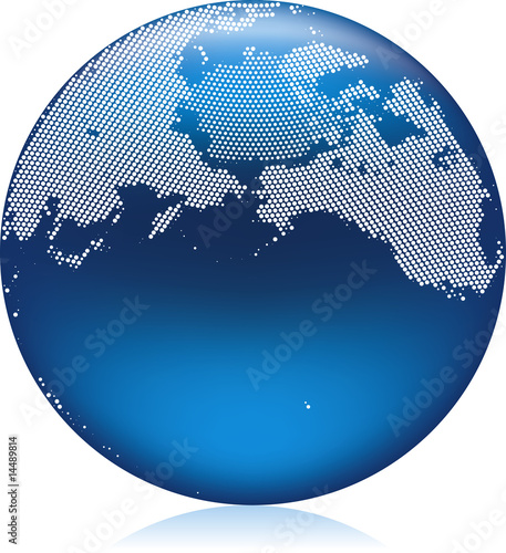 Blue Earth globe, North Pacific area