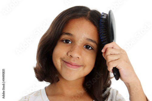 Girl Brushing Hair