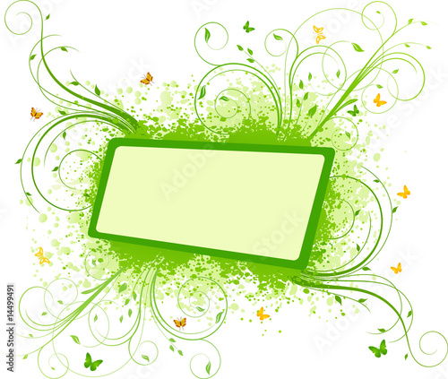 Green floral frame vector