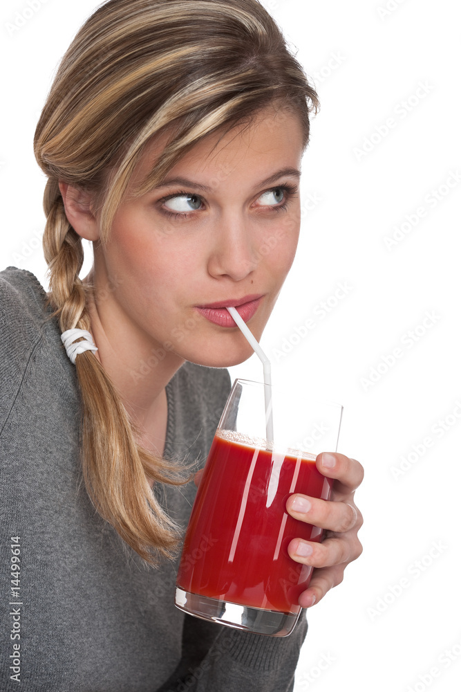 Healthy lifestyle series - Woman with tomato juice Healthy lifestyle series - Woman with tomato juice