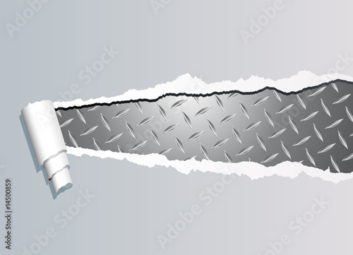 ripped metal plate