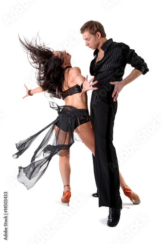 dancers in action isolated on white