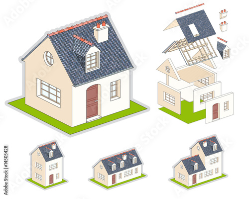 Isometric Vector House in kit photo