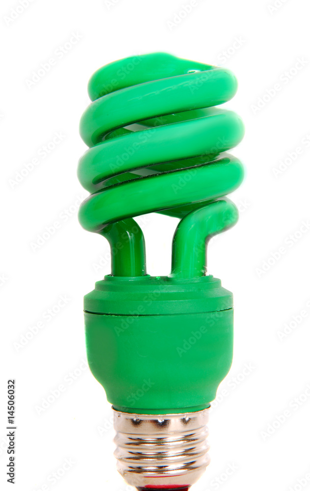 Energy efficient green light bulb Energy efficient green light bulb