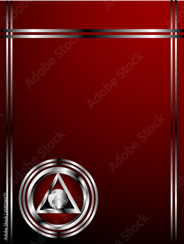 Deep Red and Silver Business Card Template