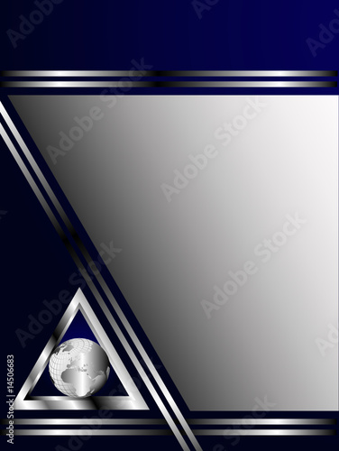 Blue and Silver Abstract Business Card Template