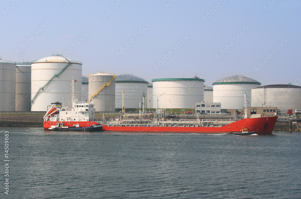 Oil Tanker and Silos