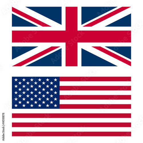 Flags UK (Union Jack) and USA