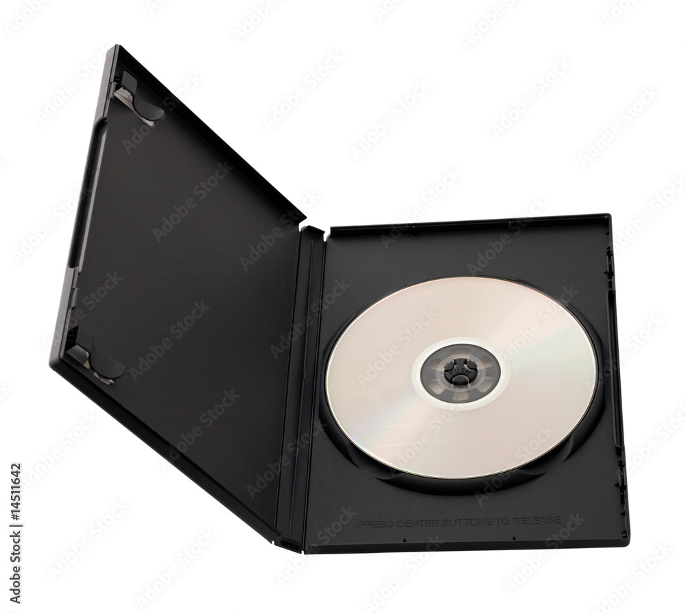good foreshortening of dvd disk in box isolated on white good foreshortening of dvd disk in box isolated on white