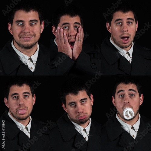 multiplefaces on black background