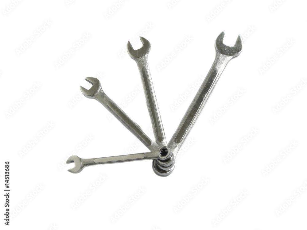 Set of wrenches, isolated over white Set of wrenches, isolated over white