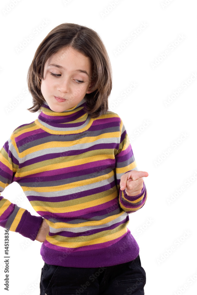 Beautiful girl pointing with her finger Beautiful girl pointing with her finger