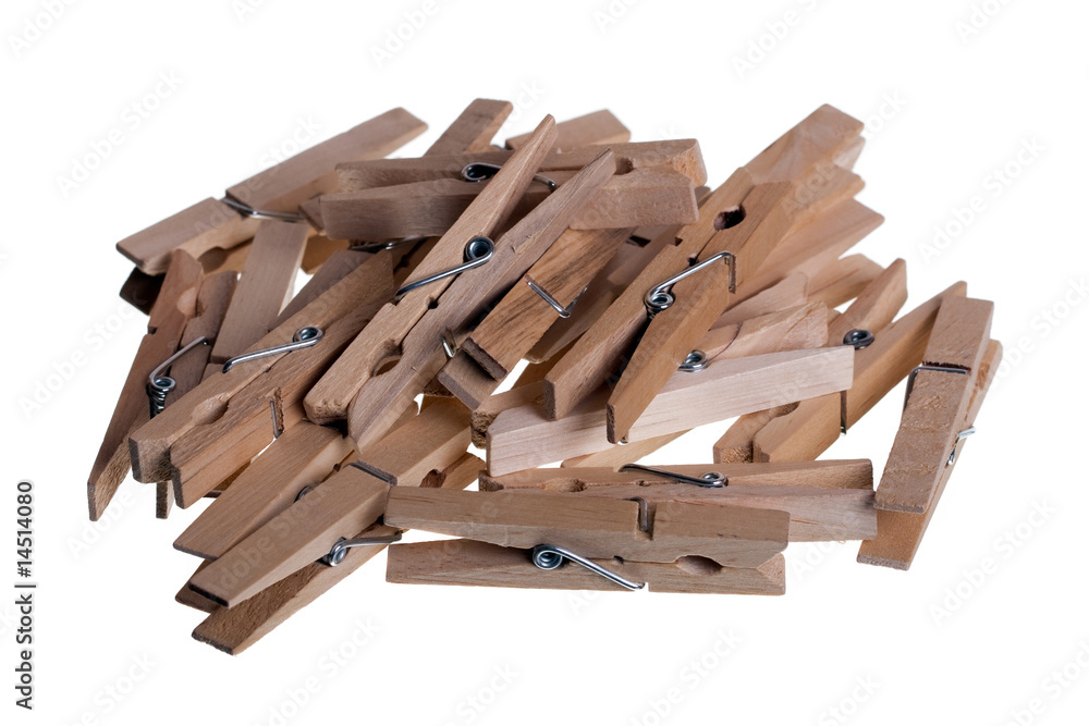 Classic wooden pin isolated on white Classic wooden pin isolated on white