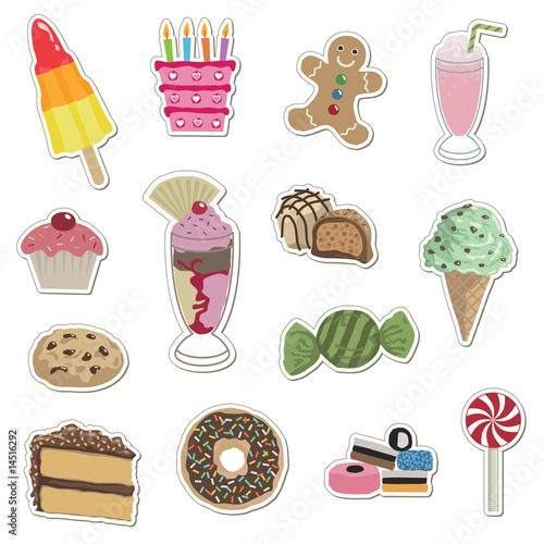 sticker collection - cakes, sweets and ice cream