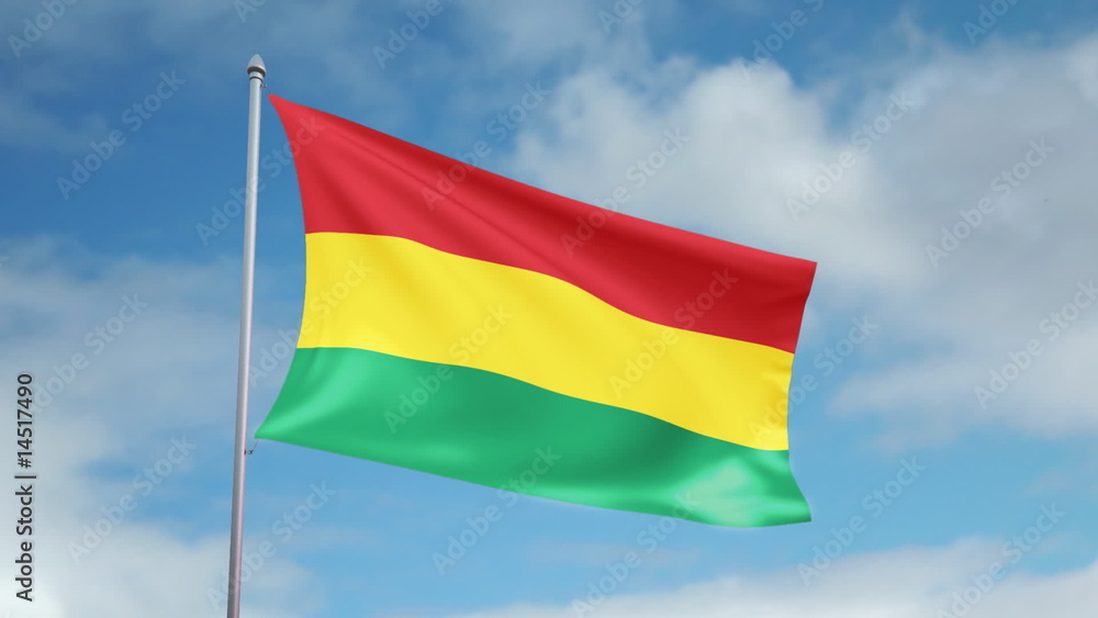 HD 1080p slow motion flag of Bolivia. Seamless loop. HD 1080p slow motion flag of Bolivia. Seamless loop.