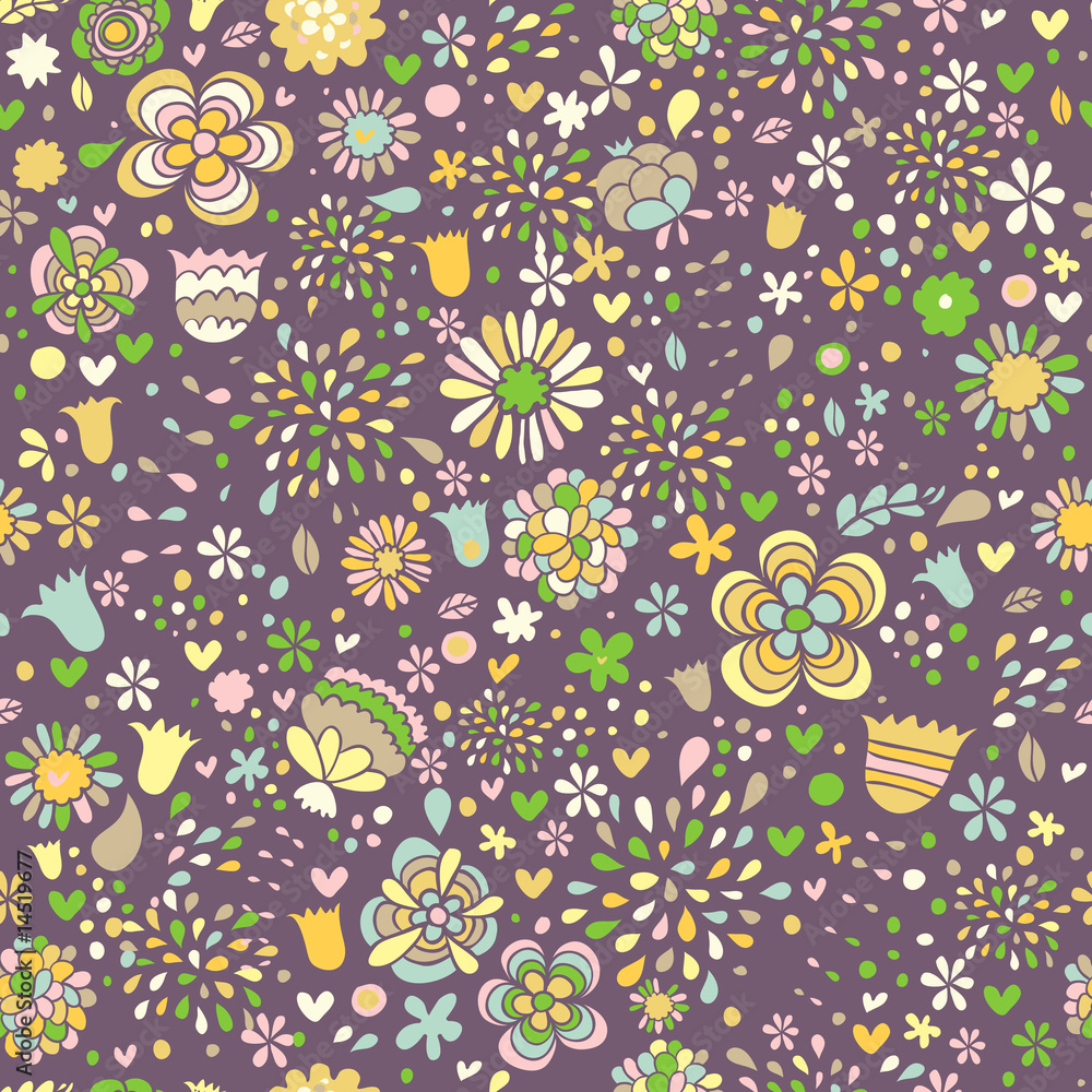Summel floral seamless pattern
