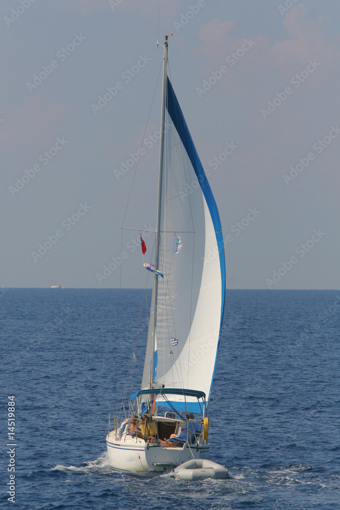 Naklejka premium Sailing in Greece