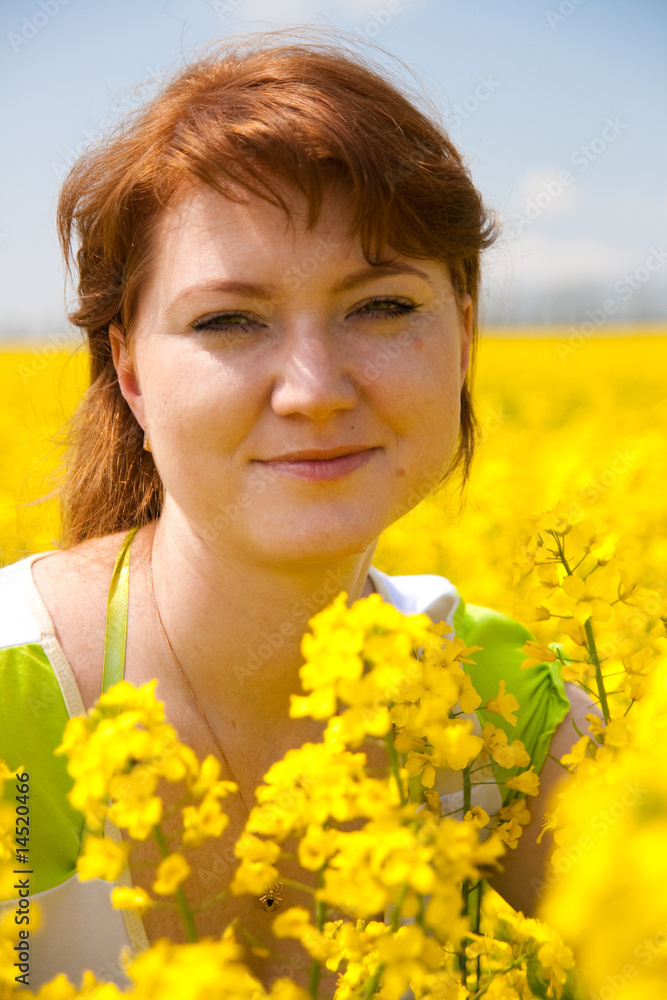 beautiful woman on the rape field beautiful woman on the rape field