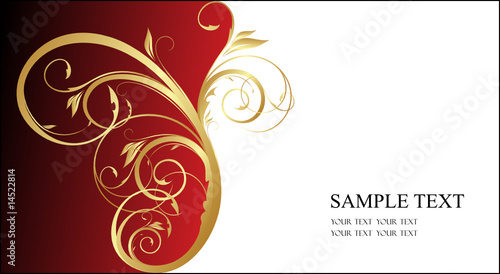 gold floral card