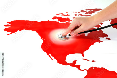 Map and stethoscope