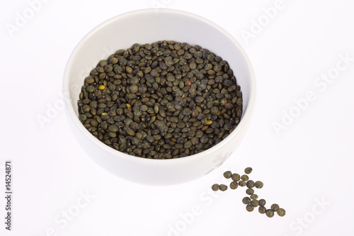 green lentils in a bowl