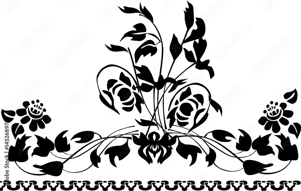 flower simple design in black