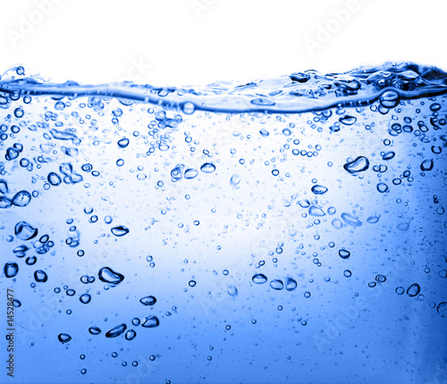 Sparks of blue water on a white background
