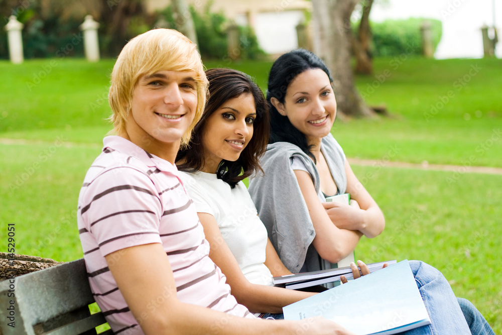 friendly group of students friendly group of students