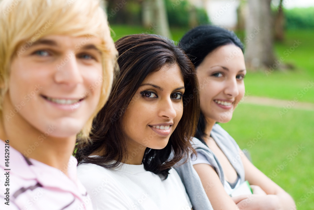 young students, focus on second female student young students, focus on second female student