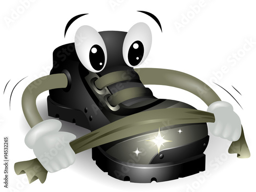 Polishing Black Shoe