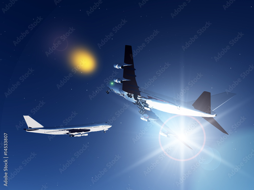 Two Planes Flying At Night Two Planes Flying At Night