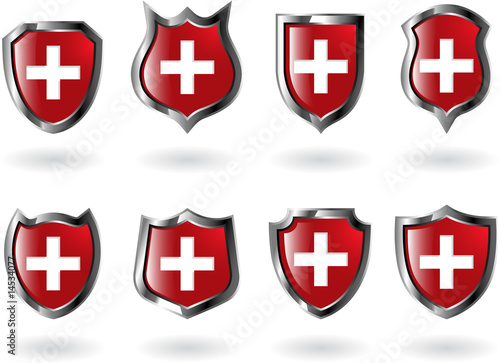 the set vector red shield with cross