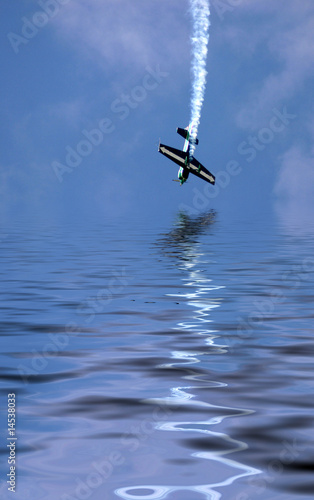 Airplane over the water