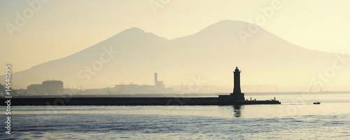 Lighthouse with Mount Vesuvius