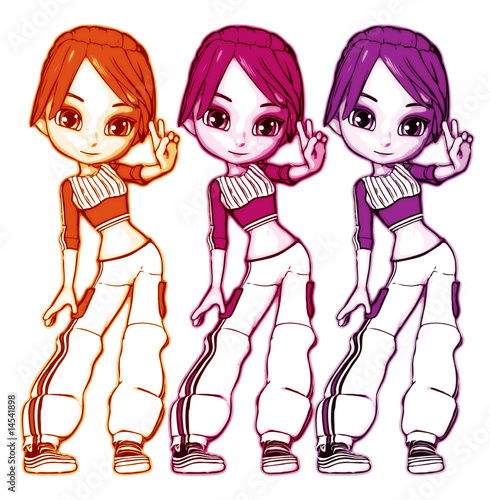 3 manga girls